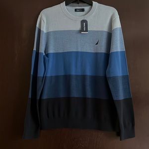 NWT Nautica Men’s Size Medium Blue Striped Sweater